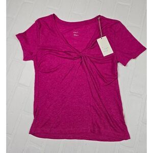 A new Day Twisted Pink V-Neck Top Small